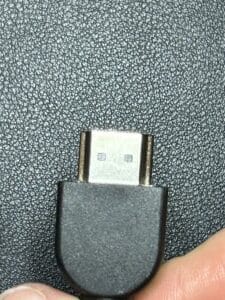 This is a top down view of an HDMI cable.