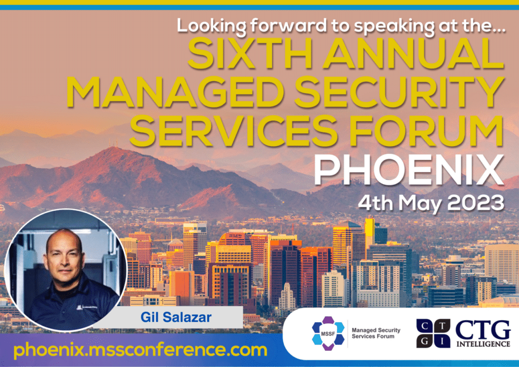 Image of Stonebridge MSP team member being featured on Sixth Annual Managed Security Services Forum flyer.